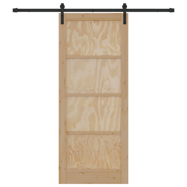 Puerta deslizante  con set de herrajes 86x211 cm de madera maciza de pino M 4