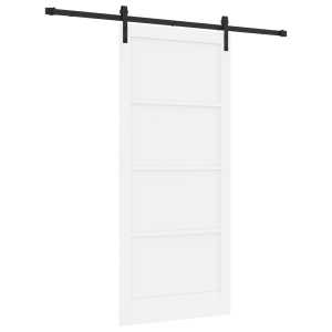 Puerta Deslizante  con Set de Herrajes Blanca 93x211 cm Madera Maciza de Pino H