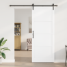 Puerta Deslizante  con Juego de Herrajes Blanca 93x232 cm Madera Maciza de Pino 3