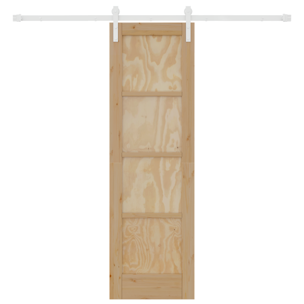 Puerta Deslizante con Juego de Herrajes 61x198.5 cm Madera Sólida Pino M 4