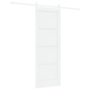 Puerta Deslizante  con Juego de Accesorios Blanca 73.5x198.5 cm de Madera Maciza de Pino H