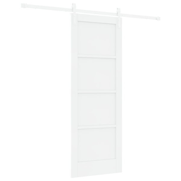 Puerta Deslizante  con Juego de Accesorios Blanca 73.5x198.5 cm de Madera Maciza de Pino M 2
