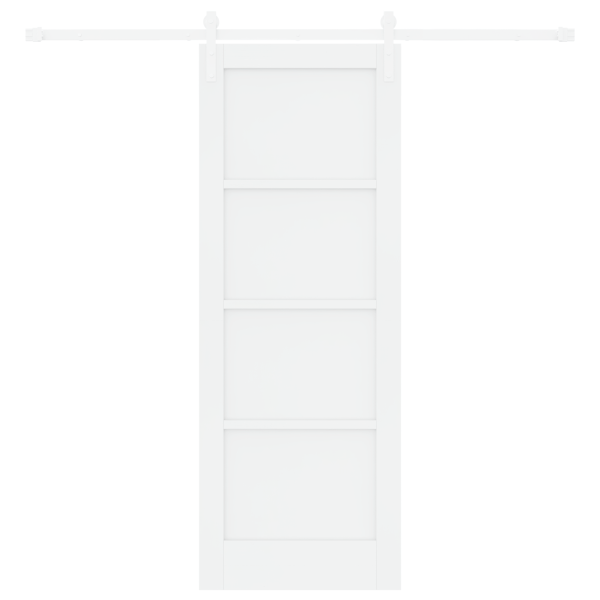 Porta Deslizante com Conjunto de Ferragem Branca 73.5 x 198.5 cm Madeira Sólida de Pinho M 4