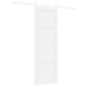 Puerta Deslizante  con Juego de Hardware Blanca 73.5x211 cm Madera Maciza de Pino H