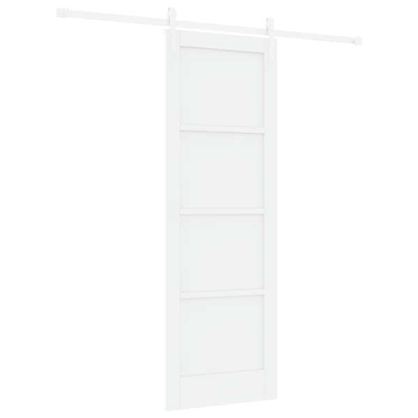 Puerta Deslizante  con Juego de Hardware Blanca 73.5x211 cm Madera Maciza de Pino M 2