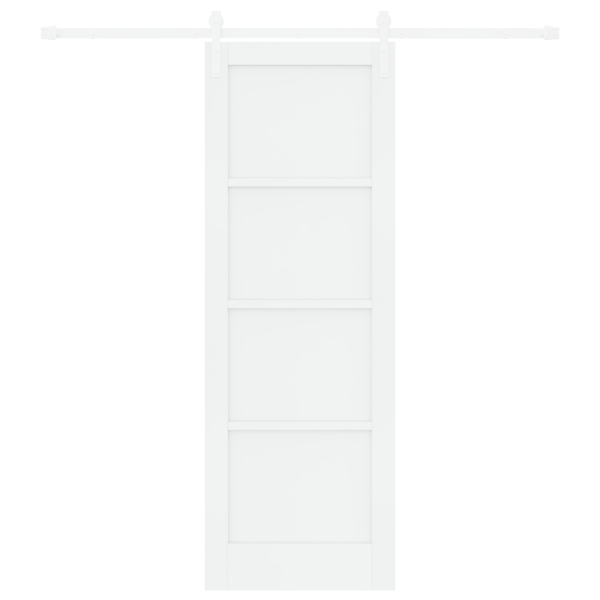 Porta Deslizante  com Conjunto de Ferragens Branca 73.5x211 cm Madeira de Carvalho Maciça M 4