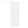 Puerta Corrediza con Kit de Hardware Blanca 83x202 cm Madera Maciza de Pino 2
