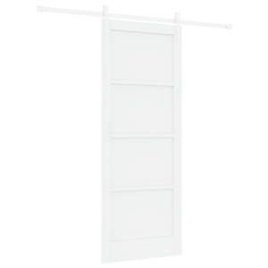 Puerta Deslizante  con Hardware Blanca 83x211 cm Madera Maciza de Pino H