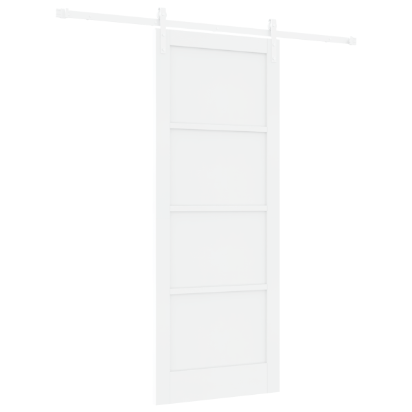 Puerta Deslizante  con Hardware Blanca 83x211 cm Madera Maciza de Pino M 2