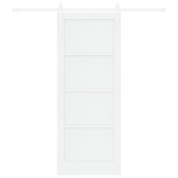 Puerta Deslizante  con Hardware Blanca 83x211 cm Madera Maciza de Pino M 4