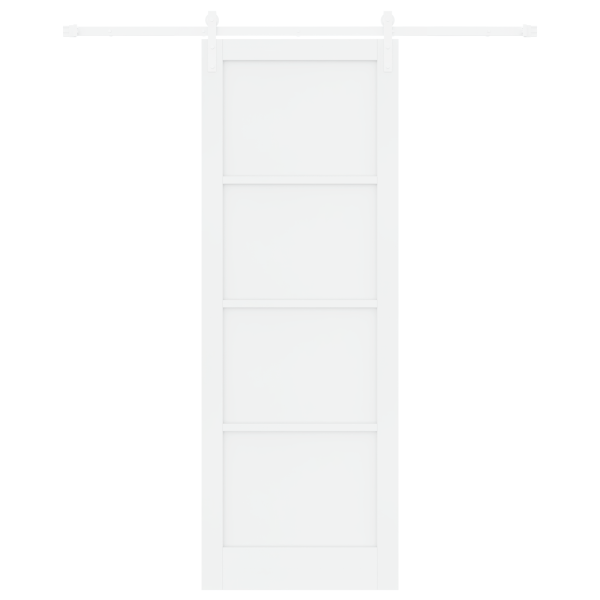 Porta Deslizante  com Conjunto de Ferragens Branco 83x232 cm Madeira Sólida Pinus M 4