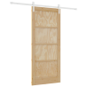 Puerta Deslizante  con Juego de Accesorios 86x198.5 cm Madera Maciza de Pino 2