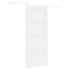 Porta Deslizante  com Conjunto de Hardware Branco 86x198.5 cm Madeira Sólida Pinus 2