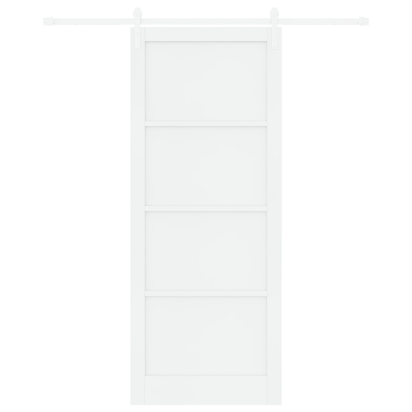 Puerta Deslizante  con Herrajes Blanca 93x232 cm Madera Maciza de Pino M 4
