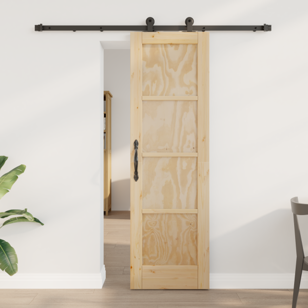 Puerta corrediza  con kit de herrajes 61x198.5 cm Madera maciza de pino D