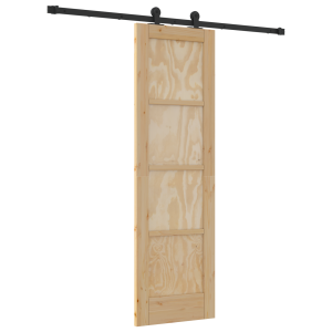 Puerta corrediza  con kit de herrajes 61x198.5 cm Madera maciza de pino H