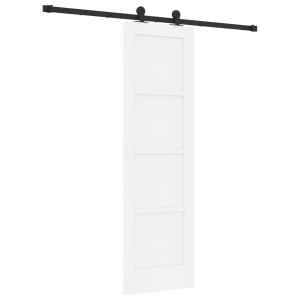 Puerta corrediza  con juego de herrajes blanca 61x198.5 cm de madera maciza de pino H