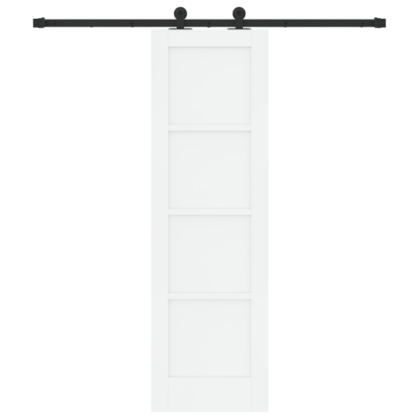 Puerta corrediza  con juego de herrajes blanca 61x198.5 cm de madera maciza de pino M 4