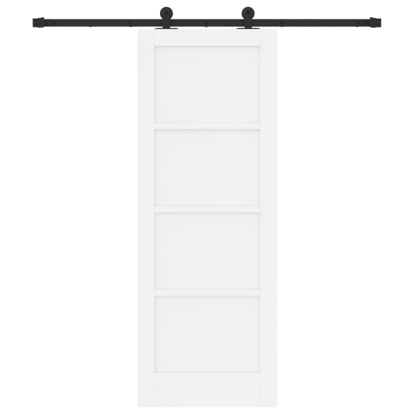 Puerta corrediza  con juego de herrajes blanca 73.5x198.5 cm de madera sólida de pino M 4