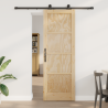 Puerta Corrediza con Juego de Herrajes 73.5x211 cm Madera Maciza de Pino 1