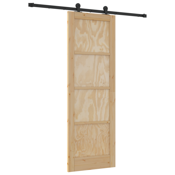 Puerta Corrediza con Juego de Herrajes 73.5x211 cm Madera Maciza de Pino M 2