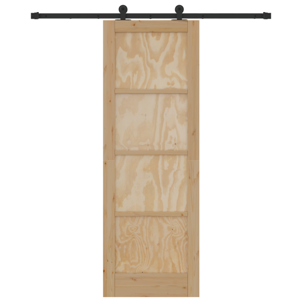 Puerta Corrediza con Juego de Herrajes 73.5x211 cm Madera Maciza de Pino M 4