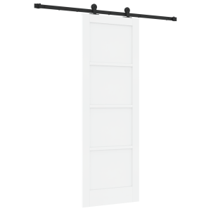 Puerta corrediza  con set de hardware blanca 73.5x211 cm Madera sólida de pino H