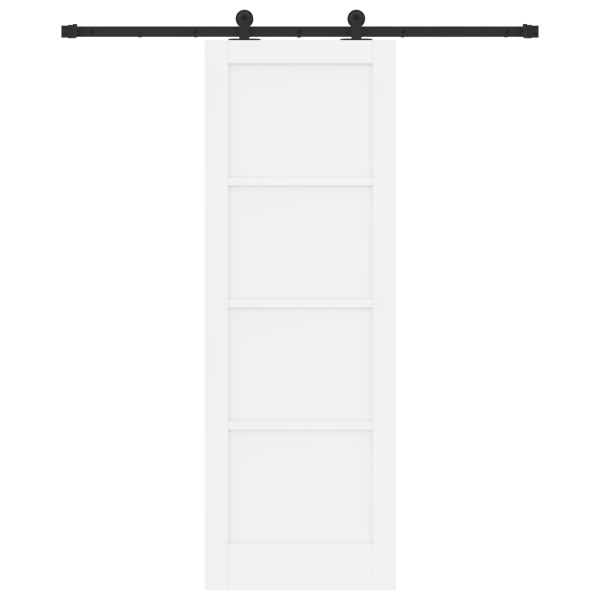 Puerta corrediza  con set de hardware blanca 73.5x211 cm Madera sólida de pino M 4