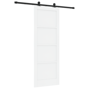 puerta corredera  con juego de herrajes blanca 78x211 cm de madera maciza de pino H