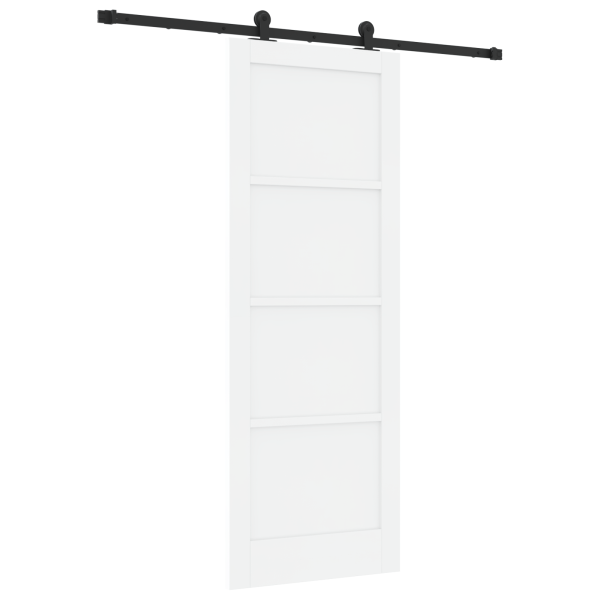 puerta corredera  con juego de herrajes blanca 78x211 cm de madera maciza de pino M 2