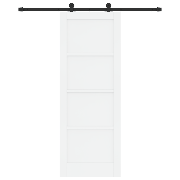 Porta Deslizante com Conjunto de Acessórios Branca 78x211 cm Madeira Sólida de Pinho M 4