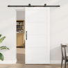 Puerta Deslizante  con Juego de Hardware Blanca 86x198.5 cm de Madera Sólida de Pino 1