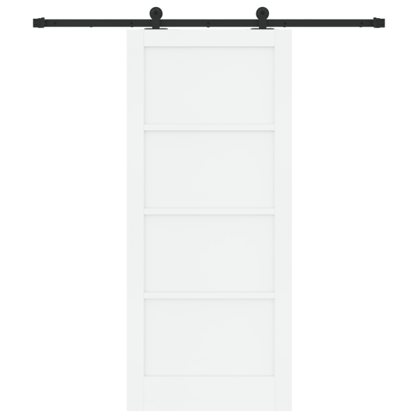 Puerta Deslizante  con Juego de Hardware Blanca 86x198.5 cm de Madera Sólida de Pino M 4