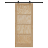 Puerta Corredera  con Juego de Herrajes 86x211 cm Madera Maciza de Pino 4