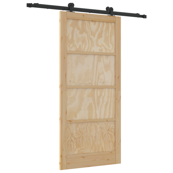 Puerta deslizante  con juego de hardware 93x202 cm Madera maciza de pino M 2
