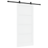 Puerta Deslizante  con Juego de Accesorios Blanca 93x202 cm Madera Maciza de Pino 2