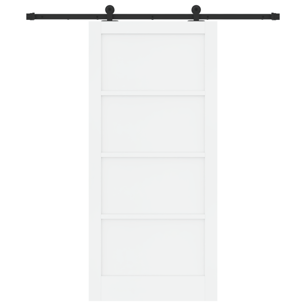 Porta deslizante com acessórios brancos Jogo 93x202 cm Pinho Maca Madeira M 4