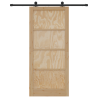 Puerta Corrediza  con Juego de Herrajes 93x211 cm Madera Maciza de Pino 4