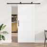 Puerta Corredera  con Juego de Herrajes Blanca 93x211 cm Madera Maciza de Pino 1