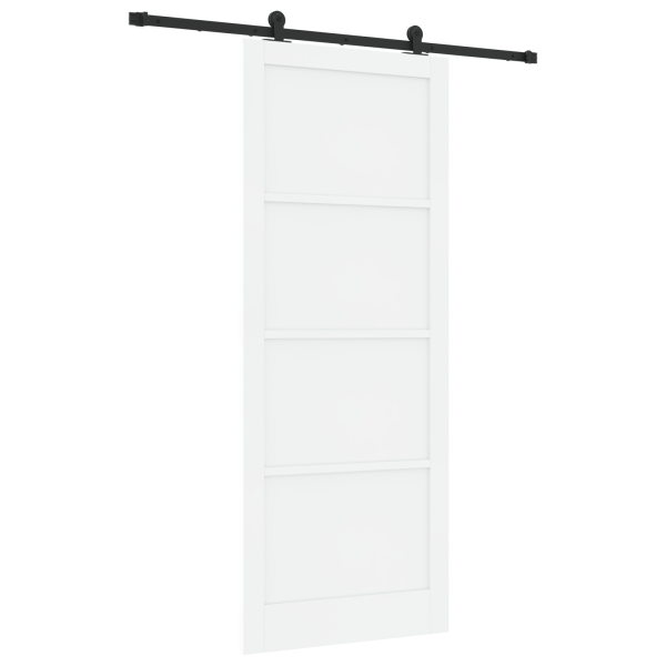 Puerta deslizante  con juego de herrajes blanca 93x232 cm de madera maciza de pino M 2