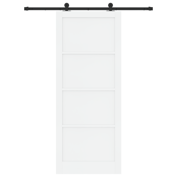 Puerta deslizante  con juego de herrajes blanca 93x232 cm de madera maciza de pino M 4
