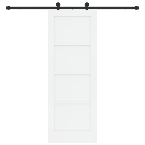 Puerta corrediza  con herrajes blanca 73.5x198.5 cm de pino sólido M 4