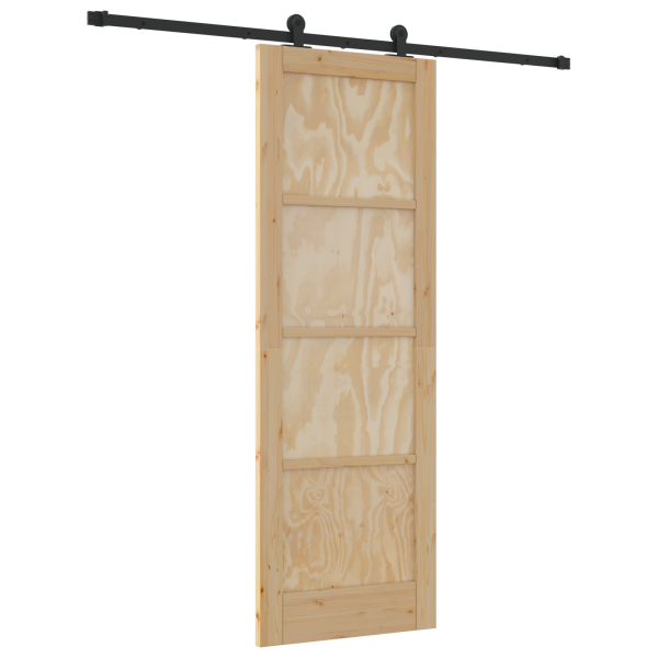 Puerta corrediza  con juego de herrajes 73.5x211 cm Madera Maciza de Pino M 2
