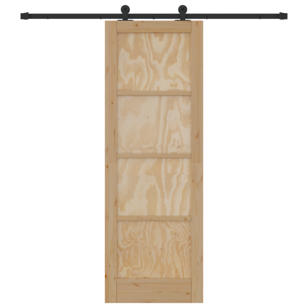 Porta de Correr  com Conjunto de Acessórios 73.5x211 cm Madeira de Pinho Maciça M 4