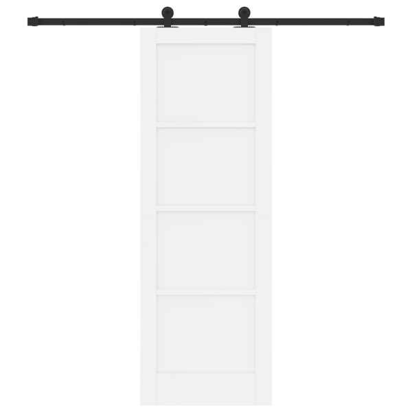 Puerta deslizante  con juego de herrajes blanca 73.5x211 cm de madera maciza de pino M 4