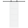 Puerta Corrediza con Juego de Hardware Blanca 83x232 cm Madera Maciza de Pino 4