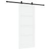 Puerta Corrediza con Juego de Hardware Blanca 86x198.5 cm Madera Maciza de Pino 2