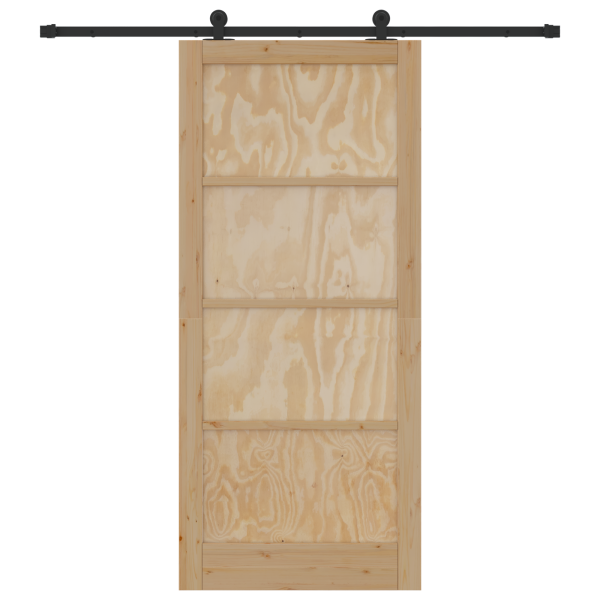 Puerta corrediza  con kit de herrajes 93x211 cm Madera maciza de pino M 4