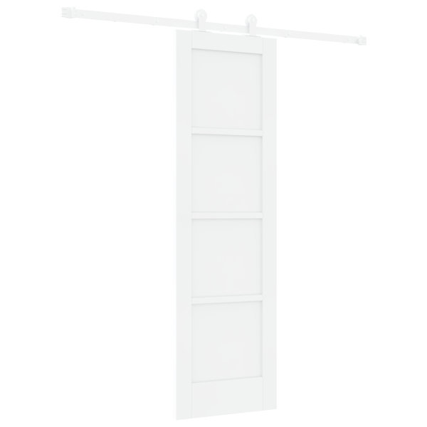 Puerta Corredera  con Juego de Instalación Blanca 61x198.5 cm Madera Maciza de Pino M 2