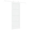 Puerta Corrediza con Juego de Herrajes Blanca 73.5x198.5 cm Madera Maciza de Pino 2